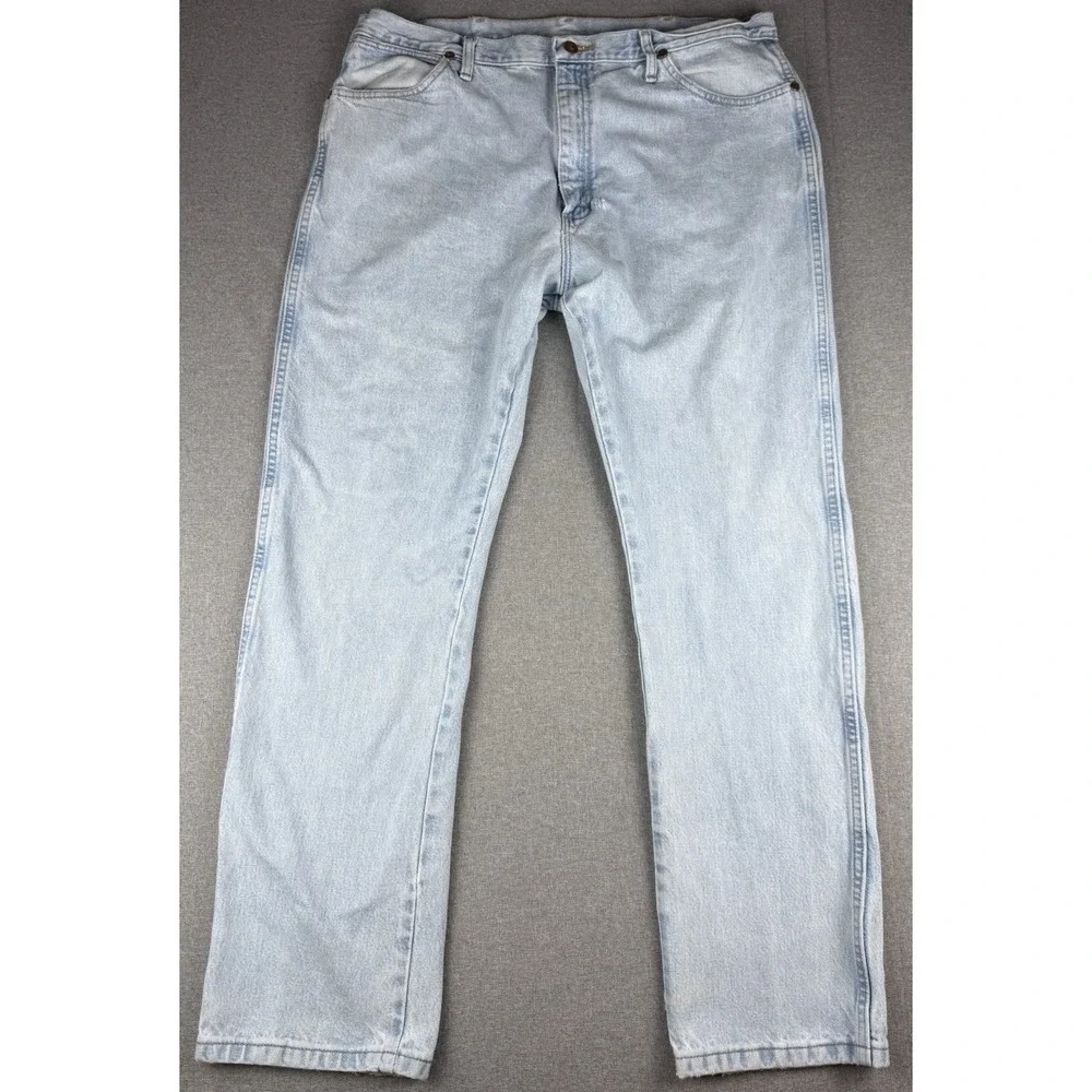 Wrangler Five Star Regular Fit Jeans Mens 38x32 Light Wash 100% Cotton USA
